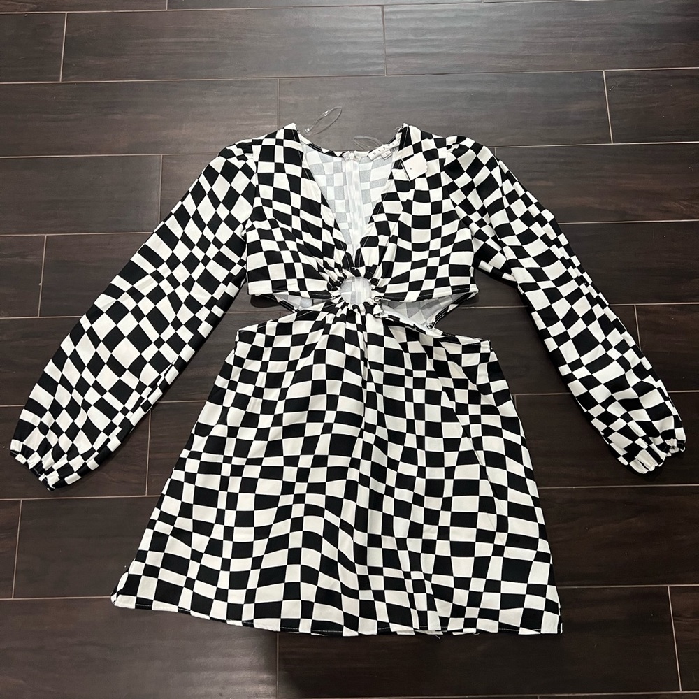 Black and White Cut Out Dress